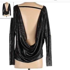 NWOT DROP SEXY BACK SHINY HOLIDAY BLOUSE